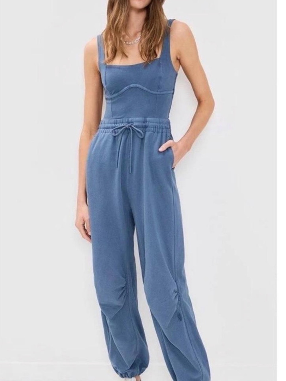 NWT Free People Inbound Onesie Jumpsuit Skyline Blue Medium